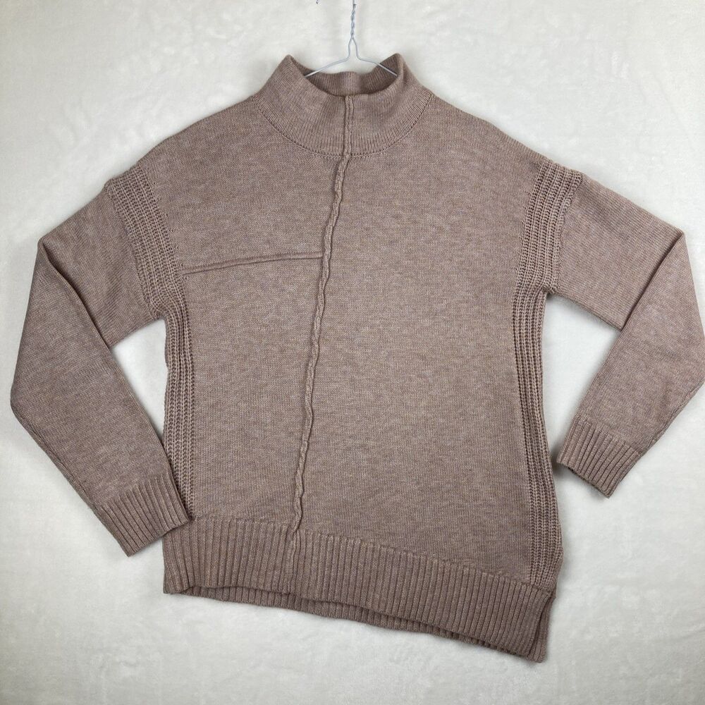 Poem & Thread Women’s Small Boutique Sweater Asymmetrical Hem Mauve Turtleneck